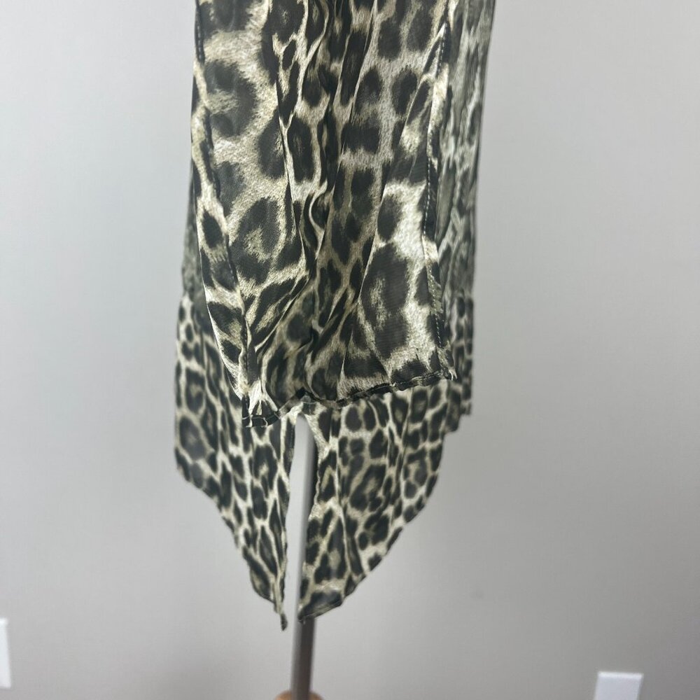 Michael Michael Kors Top Womens L/XL Wing Sleeve Snake Leopard Pattern Sheer - Picture 9 of 12